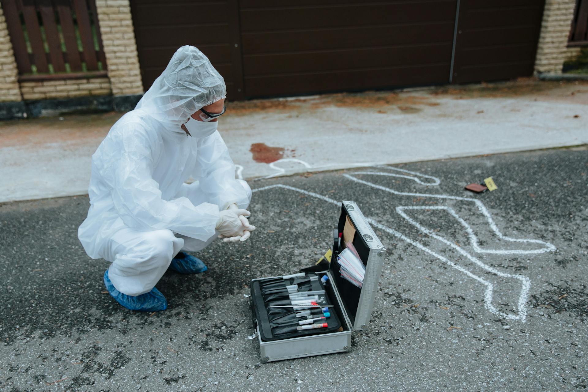 Investigator on Crime Scene
